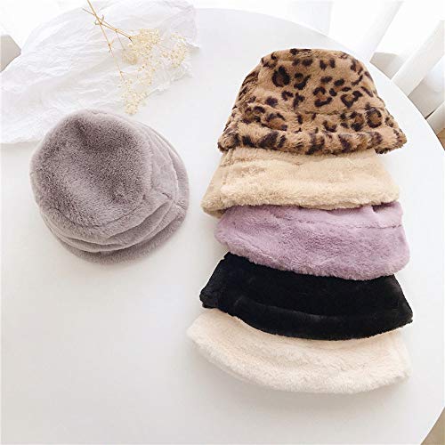 Faux Rabbit Fur Winter Bucket Hat for Kids Girls Boys Cap Children Plush Warm Baby Hat Kids Accessories 2-7Y4