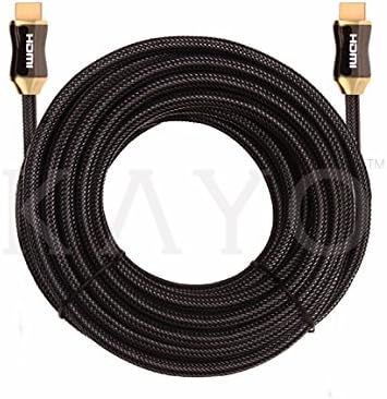 4K HDMI Cable -KAYO High Speed HDMI 2.0 Cable 18Gbps[Supports 4K HDR,UHD,3D,2160P,1080P,Ethernet]-Premium Nylon Braided HDMI Cord-Audio Return(ARC),Xbox 360,PS4/PS3 (40FT -1PK)