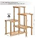 SONGMICS Bamboo Plant Stand, Flower Shelf, Display Rack, Adjustable Shelving Unit for Balcony, Bathroom, Living Room, Yard, Garden, Indoor, Outdoor, Natural UBCB92NL