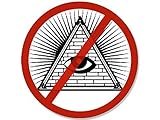 LPF USA Round No Illuminati Pyramid Eye Sign Sticker (Anti New World Order Decal)
