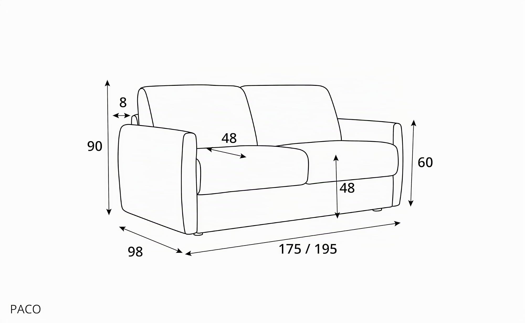 Divano Letto Puma 3 Posti Struttura in Metallo e Legno Imbottitura in Gomma di Poliuretano Rivestimento in Tessuto Rete Elettrosaldata ad Apertura Rapida Materasso 140x190 H14 Ivory