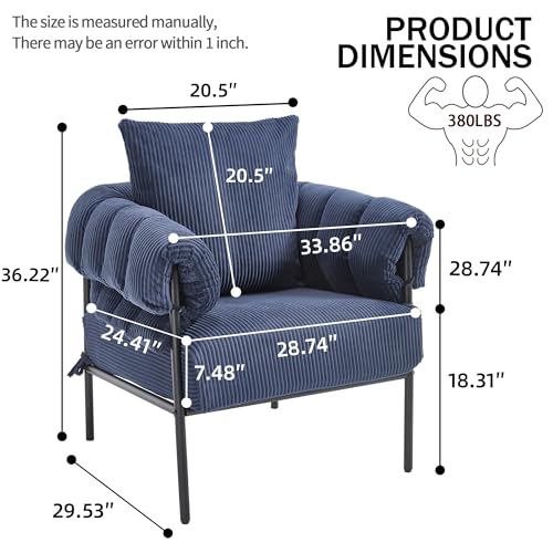 Sillón Plegable Terciopelo Azul miniatura 2
