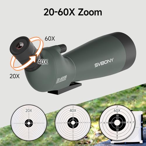 image for SVBONY SV28 20-60x80 Spotting Scope for Target Shooting, Long Range Sp