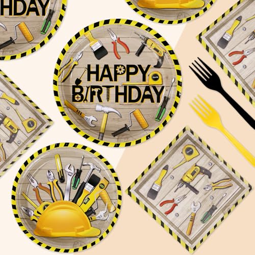 96 Pcs Handyman Tools Party Decorations for Little Builder, Serves 24 by Grencian - Used condition - Image 7