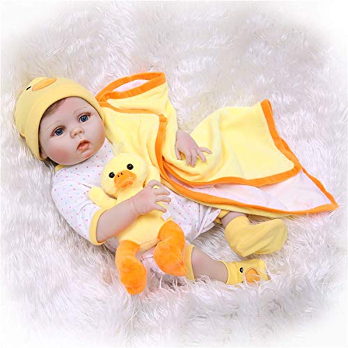 THj 22 Zoll 55cm So wirklich Moderne wiedergeborene Babypuppen Echtes waschbares Vollsilikon Neugeborenes Mädchen Puppe… – Bild 4