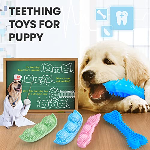 SHARLOVY Dog Chew Toys for Puppies Teething, Puppy Toys 16 Pack Dog Toys for Aggressive Chewers Puppy Chew Toys Peas… - Image 4