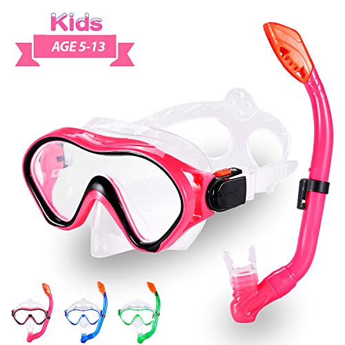 Kids Snorkel Set Dry Top Snorkel Mask with Carrying Bag Kids Youth Junior