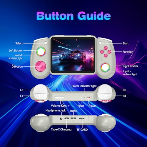 Image of RG43H Pro Retro Handheld Game Console, 4.3 Inch Retro Gaming Console with 4000mAh Battery, RK3562 Opensource Hand Held Games Console, EmuELEC&RGBOX Dual Systems Video Console, HDMI TV Output, Gray