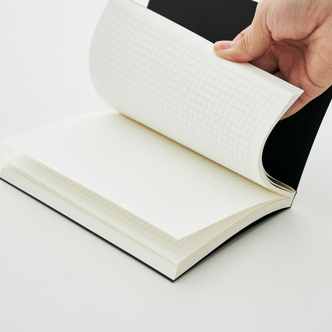 ORODA LETNOTE-BLACK, notatnik w kratkę o idealnym rozmiarze do transportu, prosty i luksusowy design, miękka okładka, 160p, 11,4 x 17,8 cm