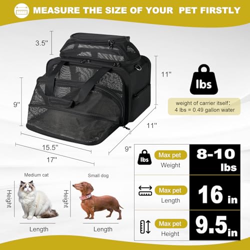 Image of pidipiti 17x11x11 Soft-Sided pet Carrier,for 1 Small Dog or Medium cat
