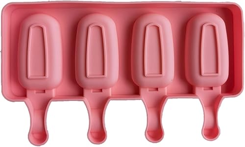 KNOKR Popsicles Molds, Small Oval Silicone Mold Silicone Ice Cream Mold Popsicle Molds DIY Ice Cream Mould Ice Pop Maker Mould Ice Tray (Color Pink)