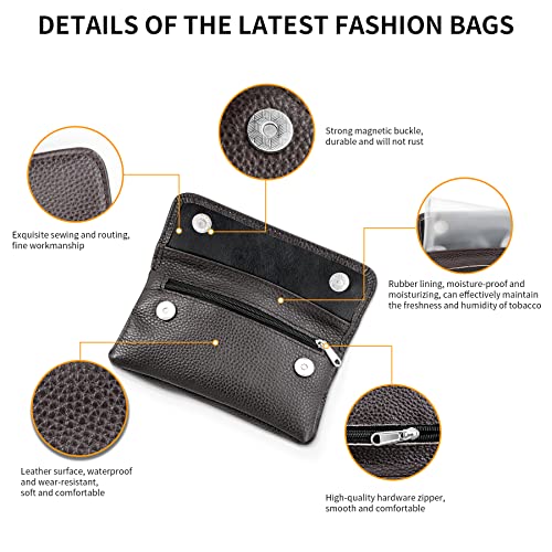 Spiper 100% Leather Bag, Large Capacity Storage Bag, Portable Travel Case, Multifunctional Fashion Bag, For Holding Many Accessories, Best Gift For Man & Woman (Brown) #TOP2