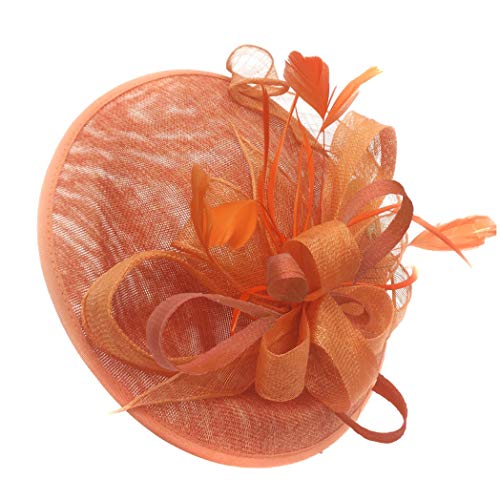 Chapeau bibi chic pour mariage orange brûlé accessoire de cérémonie