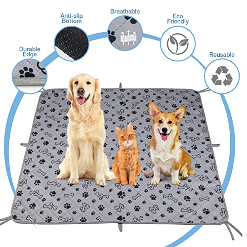 Ladadee Washable Pee Pads For Dogs, 2 Pack Waterproof Reusable Puppy Dog Whelping Pee Pads With 8 Non-Slip Lanyards, Super Absorbent Whelping Dog Bed Pad Mat, Potty Butty Pads For Dogs #TOP5