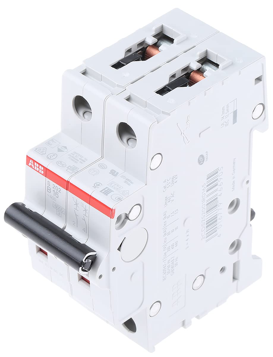 ABB S200 Miniaturüberlastschalter Typ B, Pol 2-polig 16A 400V ac, Abschaltvermögen 6 kA System Pro M Compact 110 V dc