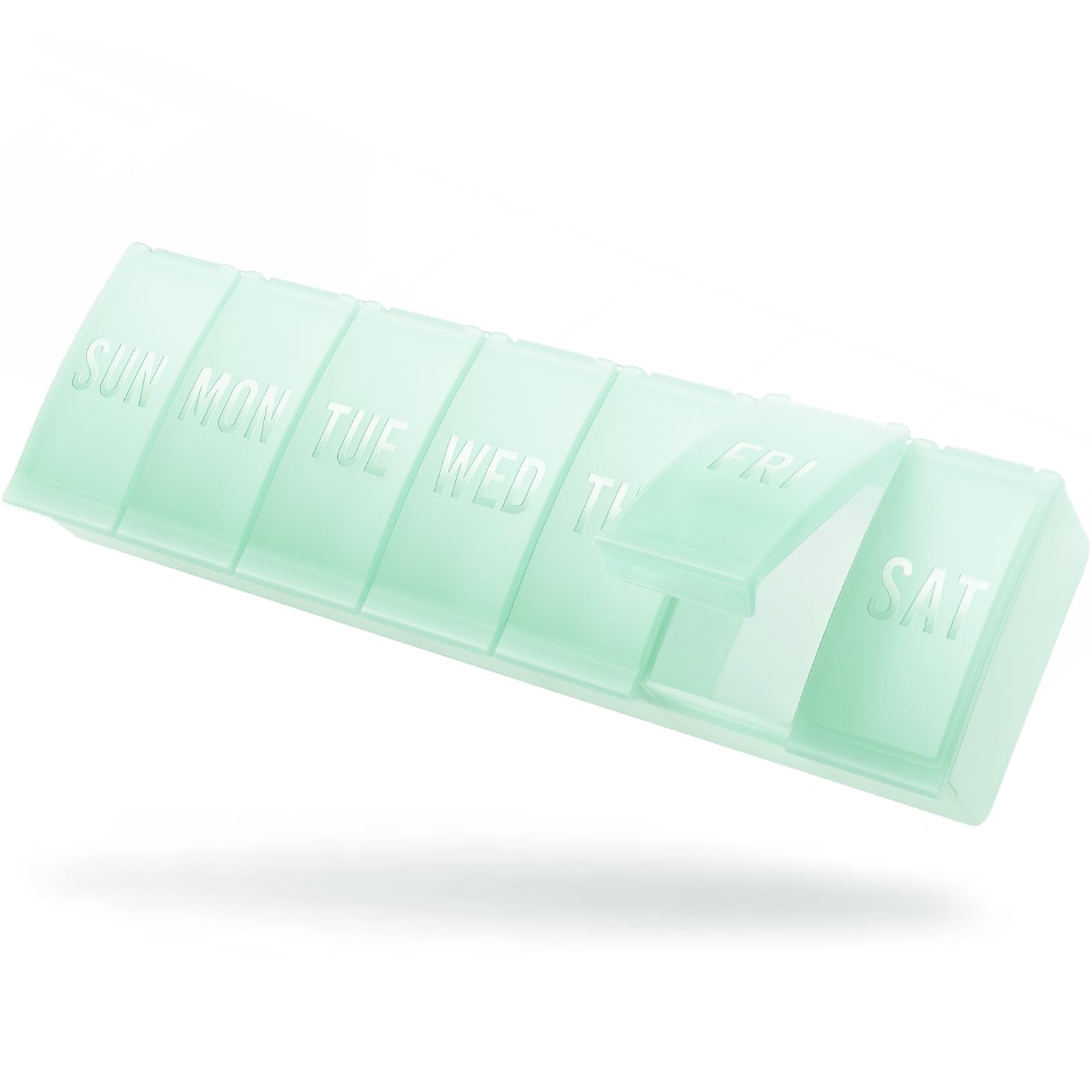Barhon Large Weekly Pill Organizer, Big Vitamin Organizer Case for 7 Day, Travel Medicine Pill Box to Hold Various Supplements and Fish Oil, Macaron Green
