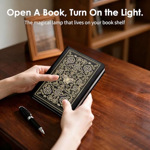 Book Lamp for Book Lovers Gifts, Bookish Items Bookshaped Foldable Paper Lamp, Unique Bookish Gifts USB Rechargeable, Book Decor for Book Lovers gifts for Readers Library Reading Nook Bookshelf - Image 4