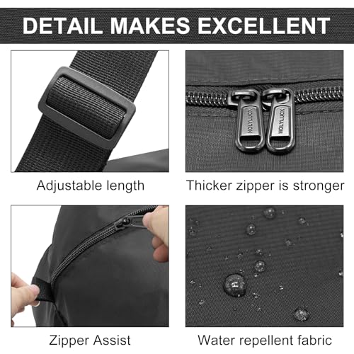 Image of HOLYLUCK Foldable Travel Duffel Bag For Women & Men Luggage Great for Gym, Black Oxford, 55L, Travel Bag
