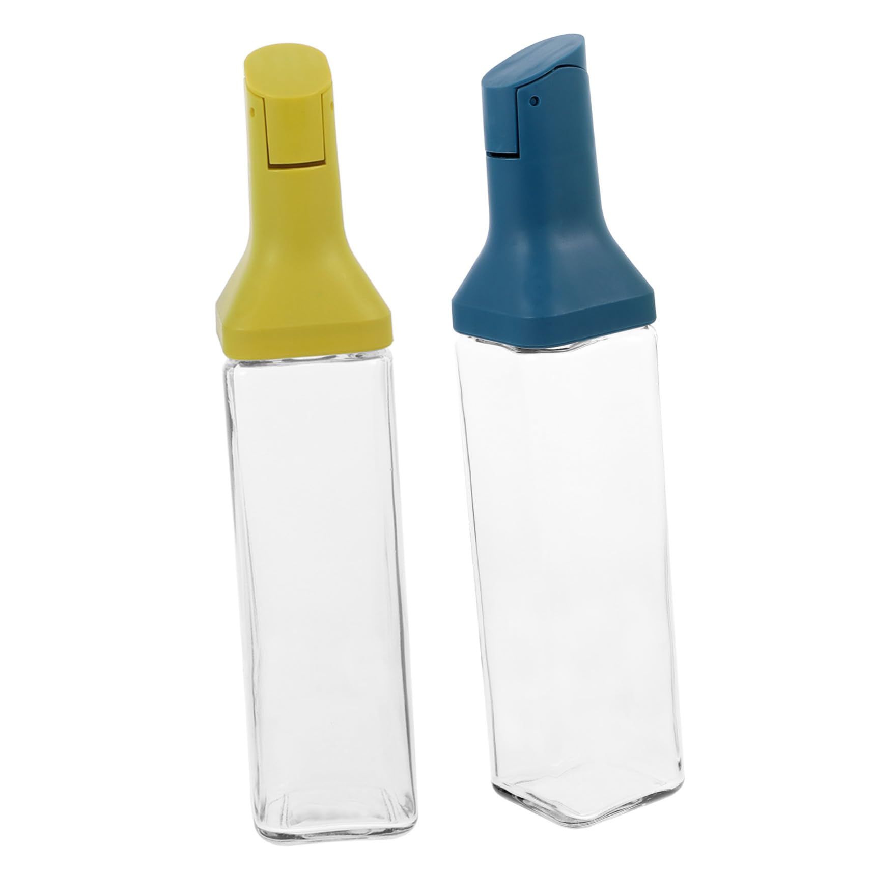 MAGICLULU Set 2 Bottiglie per Olio da Cucina in Vetro Dispenser Antigoccia, Pratiche e Facili da Usare una Mano, Oliera in Acciaio Inossidabile e Silicone per Uso Domestico