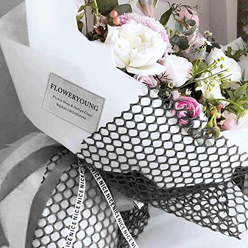 20 Sheets Floral Wrapping Mesh Paper Round Circle Net Openwork Floral Package Paper Roll DIY Flower Bouquet Gift Packing Materials Craft Net Papers Florist Supplies for Birthday Wedding Holiday Decor