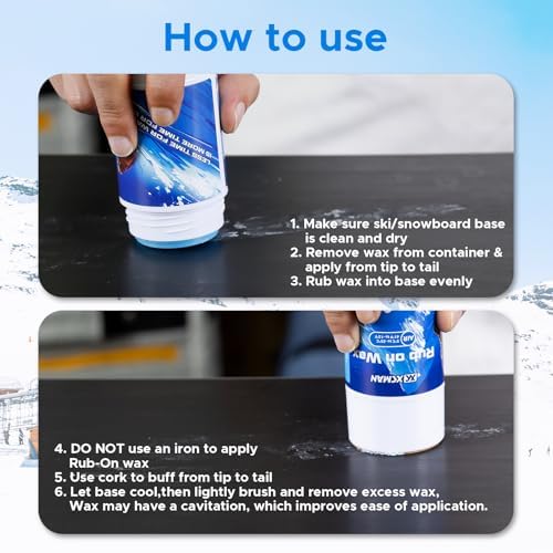 image for XCMAN Rub on Quick Wax for Ski/Snowboard/Nordic/Cross-Country with Eas