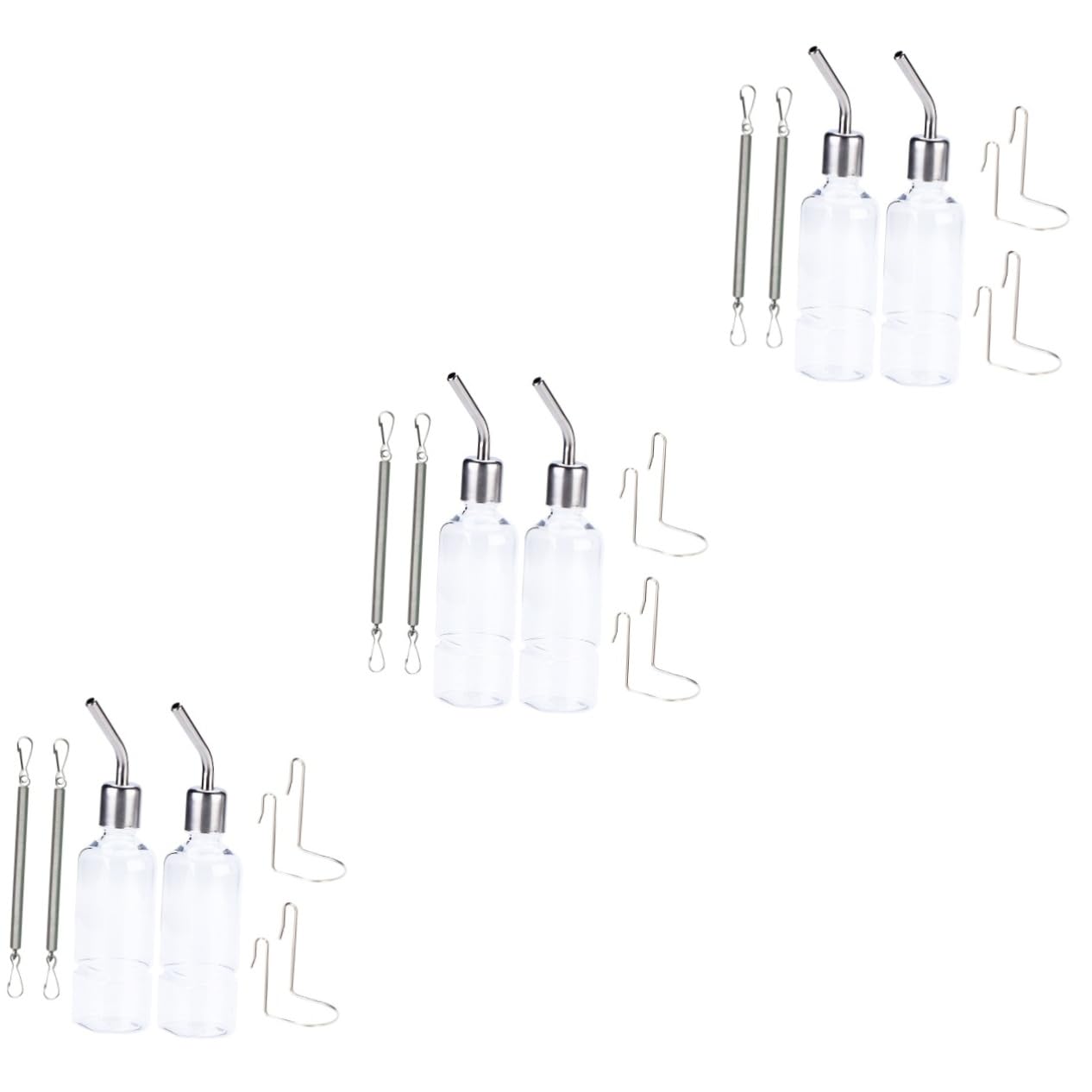 SUPVOX 3 Set Di Borracce Per Porcellini Dindia Dispenser Dacqua Portatile Robusto in Acciaio Inossidabile Per Il Trasporto in Viaggio 2 Pezzi * 3