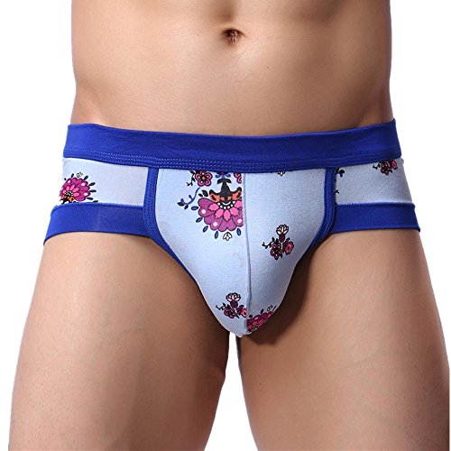 Hombres Ropa Interior Elástica Hombres Boxeador Calzoncillos Hombre LMMVP (XL, Azul Claro)
