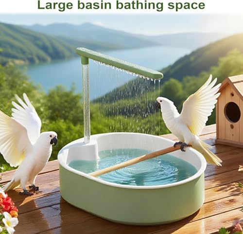 Ducha de baño para loros con flujo continuo para evitar estrés 5