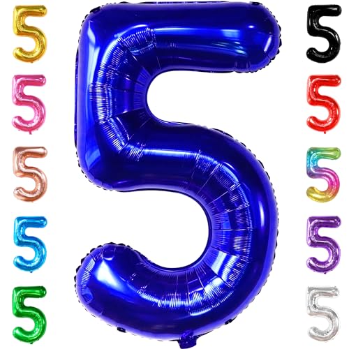 Image of KatchOn Navy Blue Number 5 Balloon 40 Inch