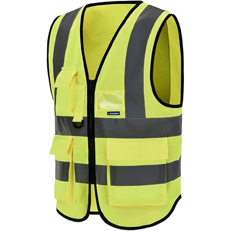 Gilet De Sécurité Korntex Jaune XL - Norme EN ISO 20471, Poches Multifonctions - Pour Professionnels