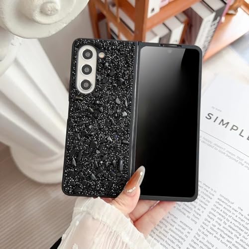 Coque Galaxy Z Fold 7 TPU souple noir effet diamant brillant