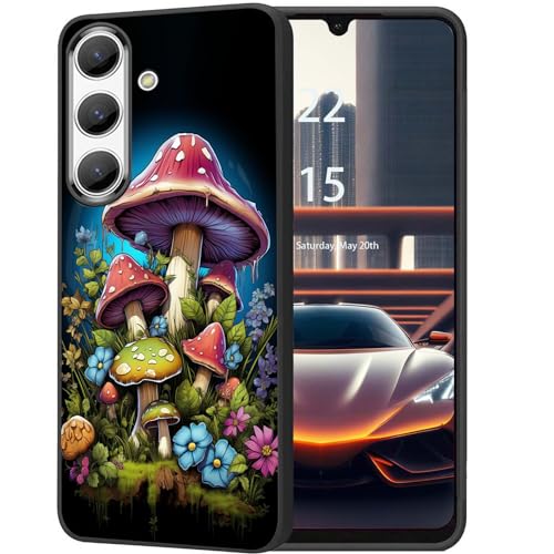 DHEEBFWE for Samsung Galaxy S23 FE Case,Ultra Thin Silicone Frosted TPU Soft Case,Shockproof Anti-Scratch Protective Case for Samsung Galaxy S23 FE 6.4",Mushrooms