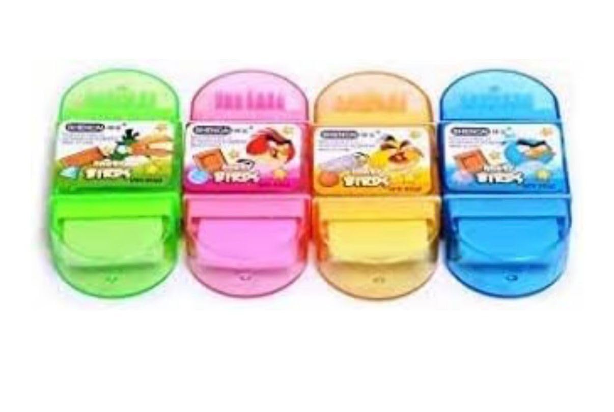 MOOLYAVAAN Products 2 in 1 Pencil Sharpener with Eraser and Cleaning Brush – Manual Plastic Sharpener for Kids & Students – School Stationery Supply (Multicolor) (Pack of (2)-image-16