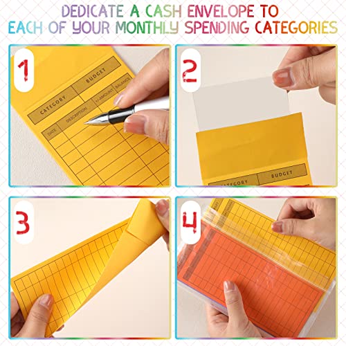 96 Pcs Colored Money Envelopes for Budgeting Cash 6.5 x 2.88 Inch Cash Envelopes for Banknote Tracking Savings 12 Colors(Classic Style)