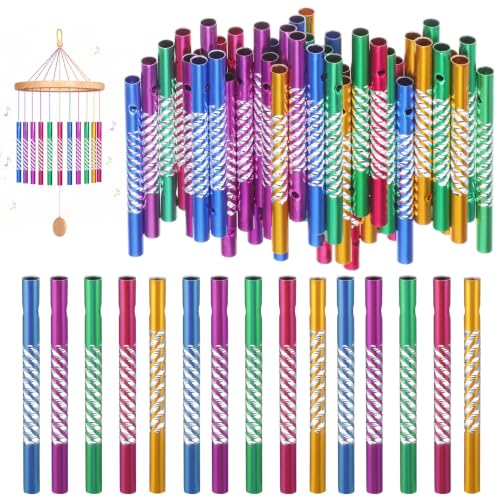 Wind Chime Tubes for Crafts, 100pcs Aluminum Wind Chime Empty Tubes DIY Craft Parts for Garden Home Outdoor Decor (Random Color)