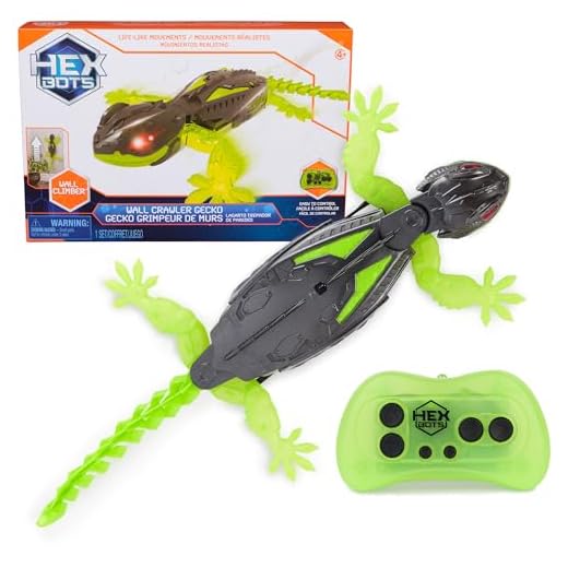 HEX BOTS Wall Crawler Gecko Rechargeable Remote Control Toy