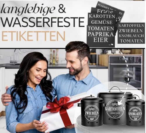Foto von IDEALTASTIC® Premium Kartoffel Aufbewahrungsbox [3 Stück] I Vielseitiges Kartoffeltopf Set mit 360° Belüftungssystem für mehr Frische I Ideal für Zwiebel Aufbewahrung & Kartoffel Aufbewahrung