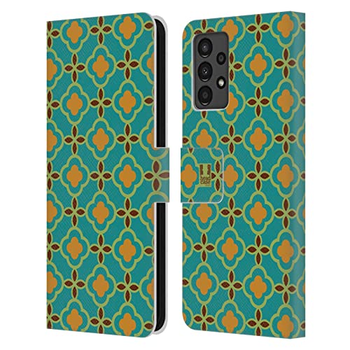 Étui Samsung Galaxy A13 Head Case Designs - Housse Portefeuille en Cuir Vert Motif Marocain