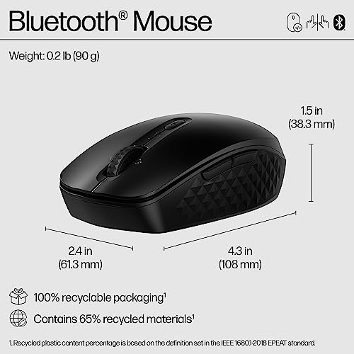 HP 420 Programmable Bluetooth Mouse - Bluetooth with Swift Pair to 3 Multi-Devices, 2-Year Battery, 4K DPI, Quiet clicks, Compatible with Windows/Mac/Chromebook, Laptop, Notebook Black (7M1D3AA) - image 7