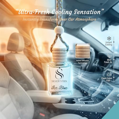 Image of Car Perfume Air Freshener | Long Lasting Fragrance for Car Interior | Premium Luxury Scent for Fresh & Pleasant Drive | Easy to Use Car Freshener for All Vehicles (Ice Blue)