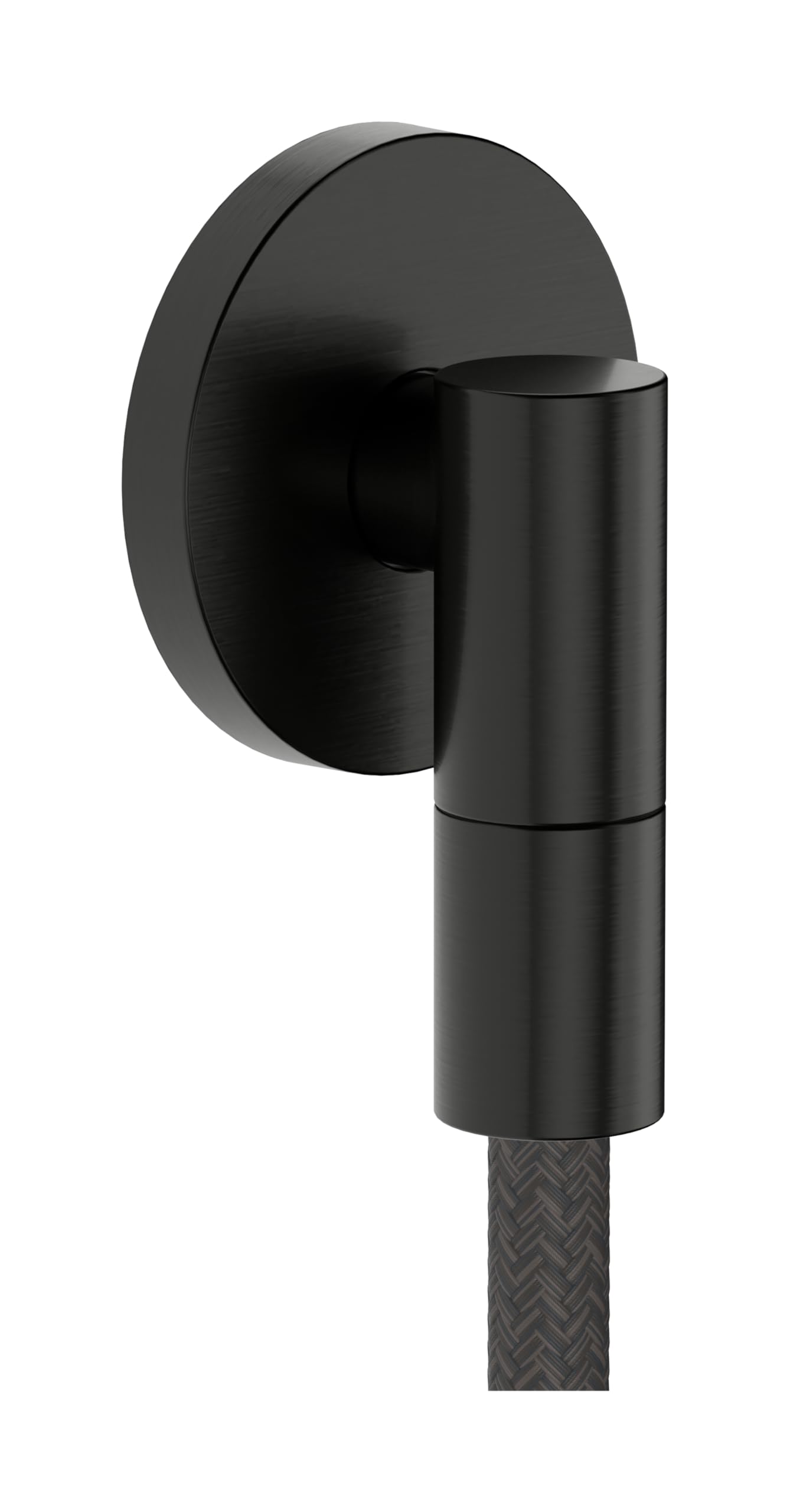 hansgrohe FixFit Fine S - przyłącze węża prysznicowego, uniwersalne przyłącze ścienne z zaworem zwrotnym, łuk przyłączeniowy do ściany, szczotkowany czarny chrom, 28882340