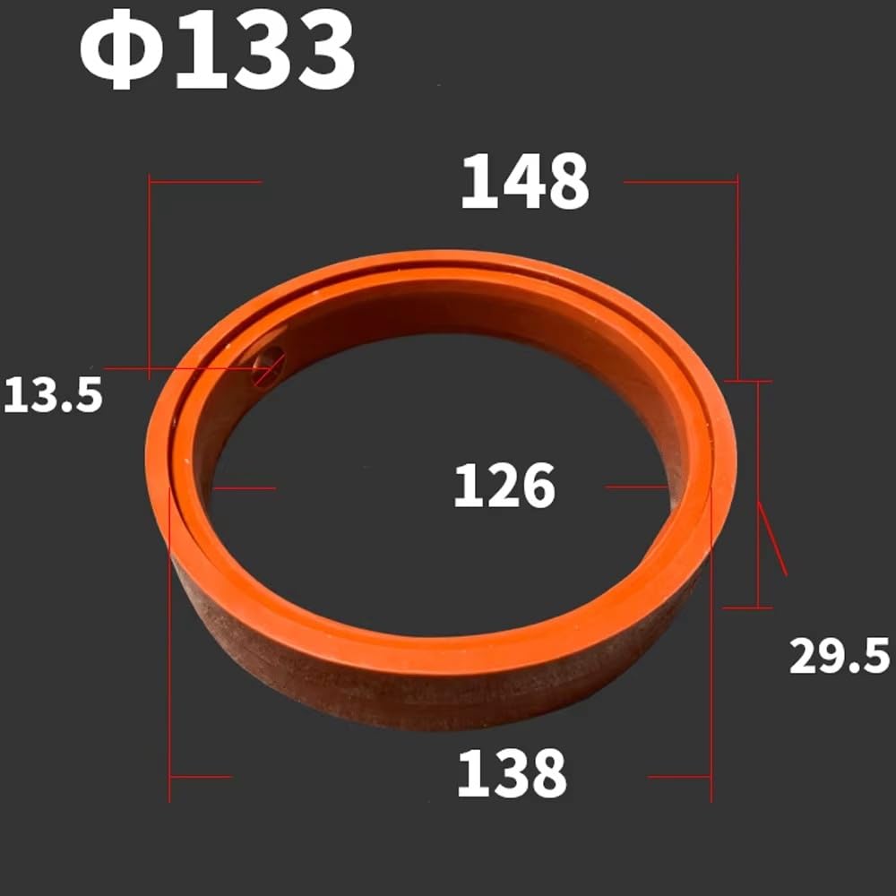 1 Uds. Junta de sellado VMQ roja de triple abrazadera 1,5 "2" 2,5 "3" 4 "5" 6 "reemplazo de válvula sanitaria(133mm Red)