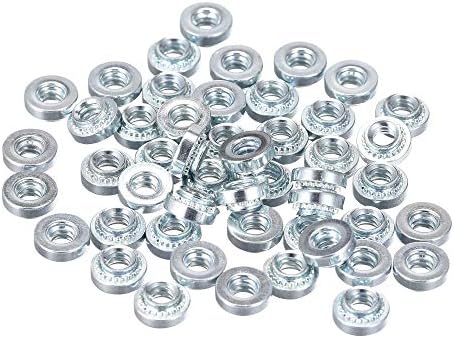uxcell Self -Clinching Nuts,#6-32 x 0.1-Inch Carbon Steel with Zinc Plating Rivet Nut Round Head Steel Metal Sheet Mounting Hardware Fastener 100pcs