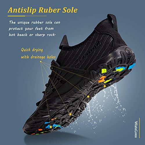 Image of WateLves Water Shoes Mens Womens Beach Swim Shoes Quick-Dry Aqua Socks Pool Shoes for Surf Yoga Water Aerobics