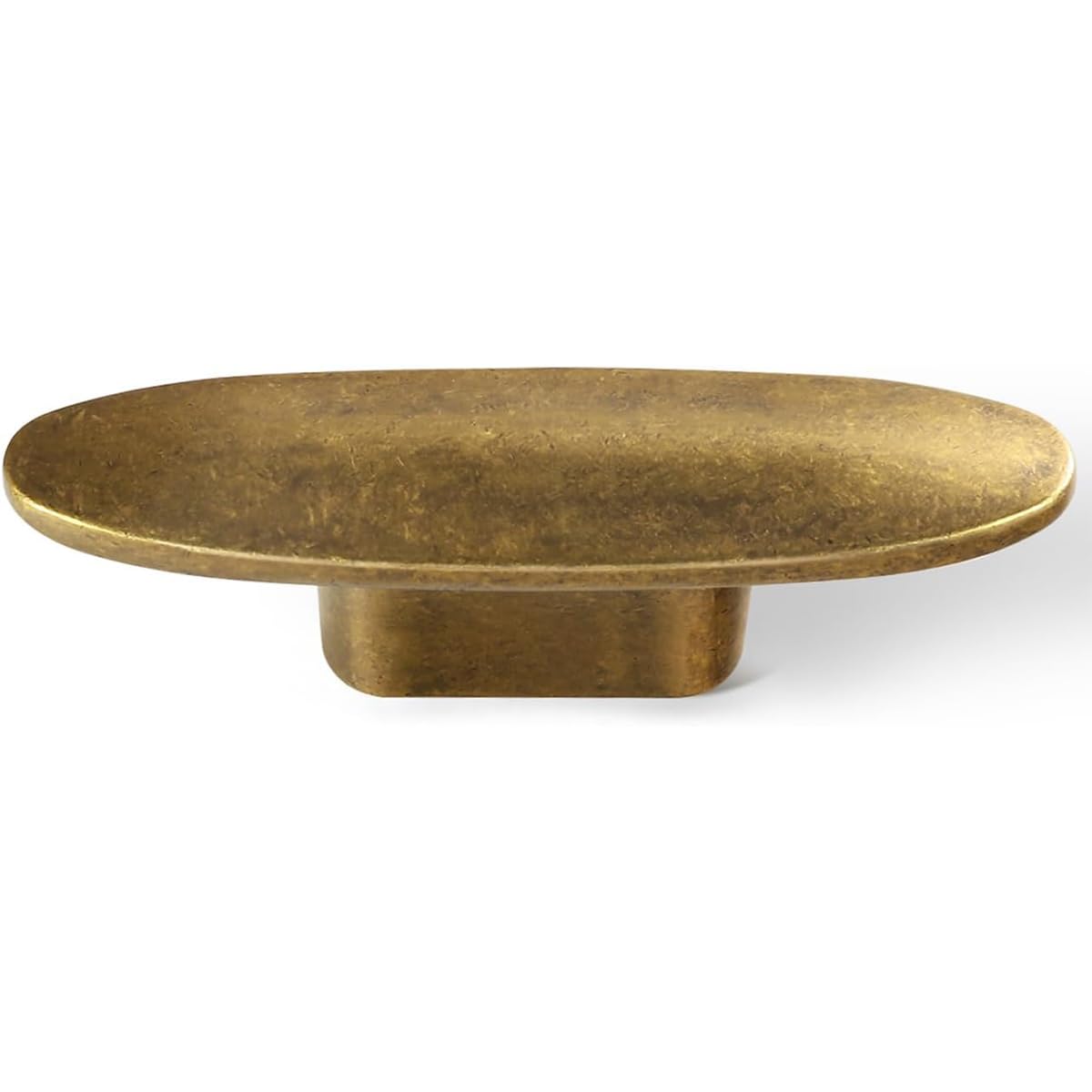 Goo-Ki 12 Pack 3" Full Length Large Oval Antique Brass Drawer Knobs - Kitchen Cabinet Hardware Single Hole Retro Bar Handle Vintage Bronze Pull for Dresser Cupboard Wardrobe, 1751KB-GT