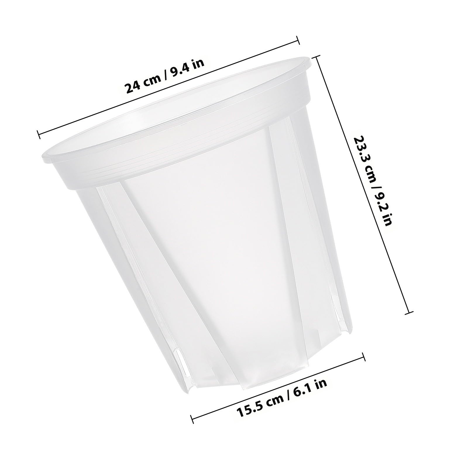 SHOWERORO 2 Transparente Pflanztöpfe aus Kunststoff 9x9x9,5cm mit Abflusslöchern und Drainage für Pflanzen im Café oder Hotel