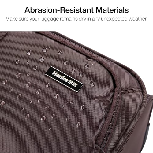 Hanke Luggage Sets 2 Piece Softside Expandable Luggage With Spinner Wheels TSA Lock,Travel Luggage Rolling Suitcase Checked Luggage Coffee(20/28)4