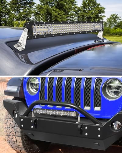 Image of Light Bar Brackets Universal Side Mounting Brackets Kit | Heavy Duty Stainless Steel Light Bar Brackets for Straight or Curved LED Light Bar Up to 54 Inch - 8MM Hole