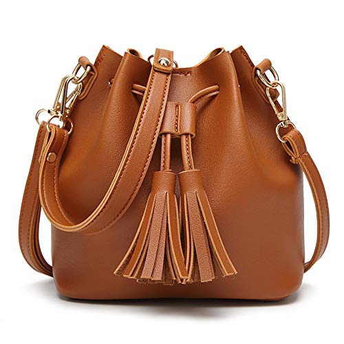 Cordon de Serrage Seau Sac pour Femmes Petit Cuir Bandoulière Bourse Sac à Main Sac à l'épaule