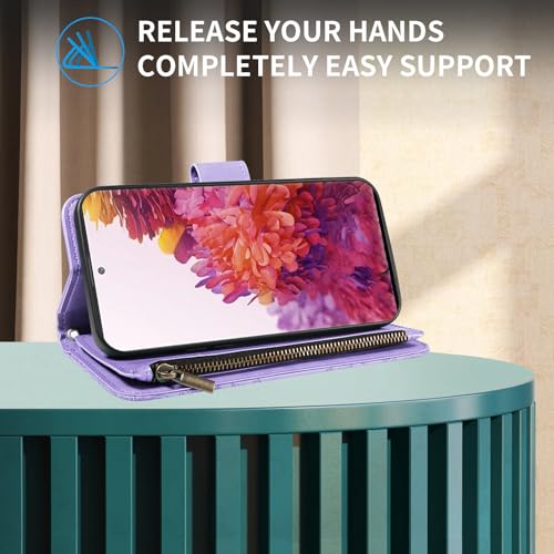 Étui portefeuille pour Samsung Galaxy S20 FE 5G violet clair avec porte-cartes intégré